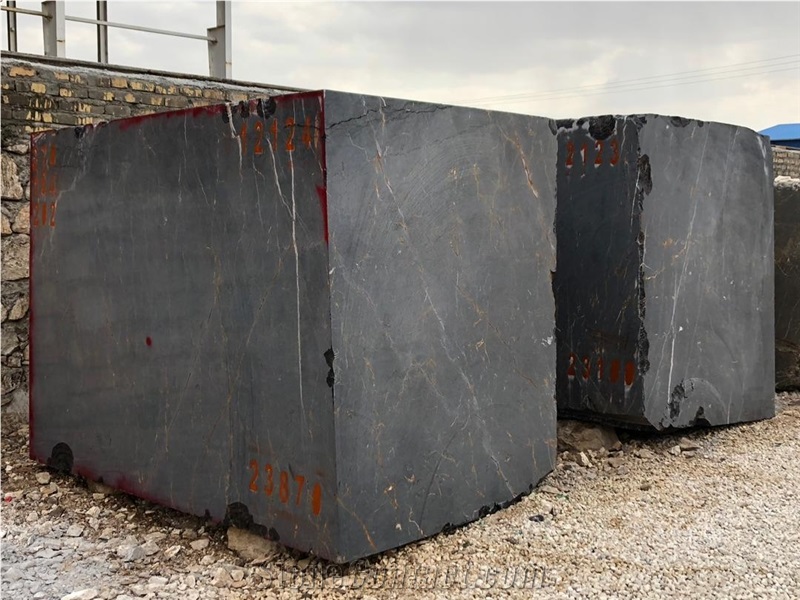Golden Black Marble Block, Iran Black Marble