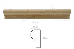 Travertine Ivory Ogee 1 Moulding 4,8cm X 30,5cm