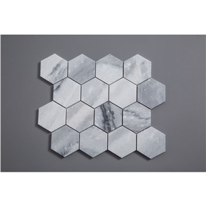 Cloudy Grey Hexagon Polished Mosaic