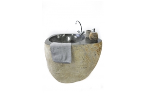 River Stone Pedestal Washbasin Industone