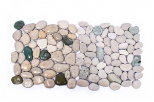White-Green Sumba Interlock Pebbles Mosaic