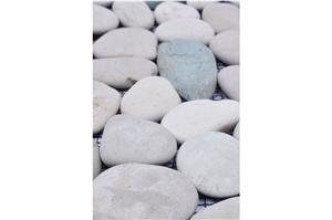 White-Green Sumba Interlock Pebbles Mosaic