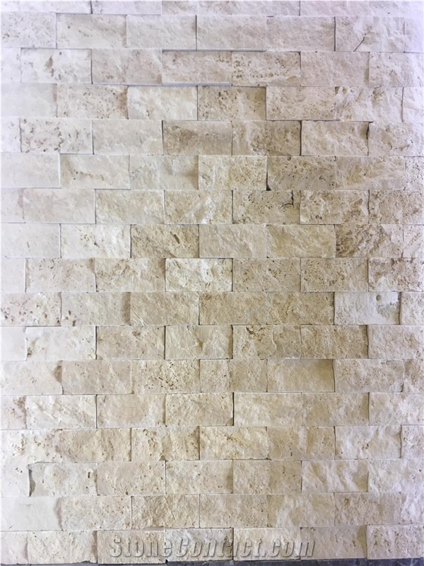 Classic Ivory Travertine Ledge Stone Wall Cladding Panels