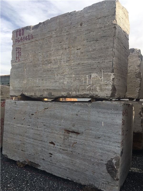 Silver Travertine Blocks