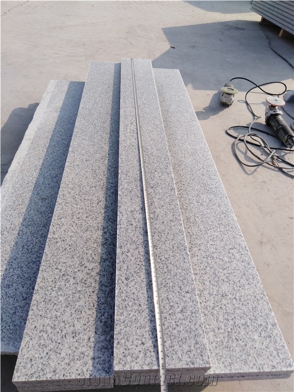 G603 Grey Granite Stairs, Half Bullnose Stairs
