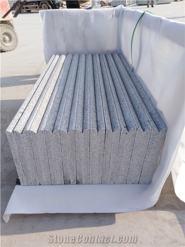 G603 Grey Granite Stairs, Half Bullnose Stairs