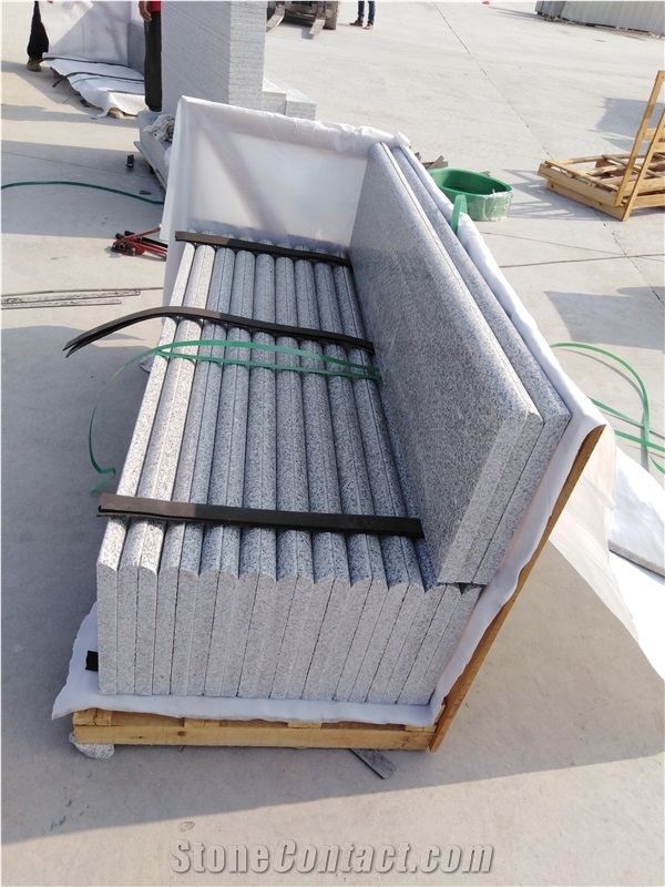 G603 Grey Granite Stairs, Half Bullnose Stairs