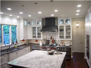 Super White Quartzite Kitchen Countertops