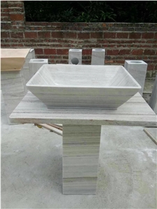 White Marble Hand Basin Marble Polished Basin
