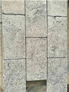 Blue Limestone Flooring Paving Flamed Cobble Stone
