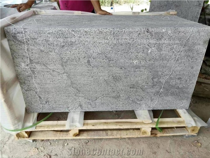 Blue Limestone Flooring Paving Flamed Cobble Stone