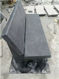 Bushhammered Blue Limestone Outdoor Benches Garden