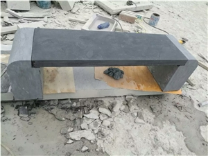 Bushhammered Blue Limestone Outdoor Benches Garden