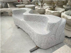 Bushhammered Blue Limestone Outdoor Benches Garden