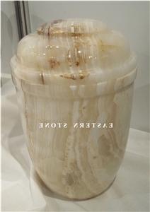 Black Zebra Marble Decorative Ash Urn, Cremation Urn Keepsake