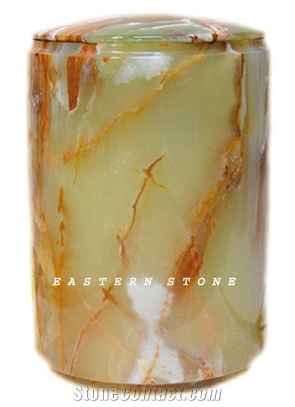 Black Zebra Marble Decorative Ash Urn, Cremation Urn Keepsake