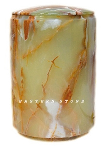 Black Zebra Marble Decorative Ash Urn, Cremation Urn Keepsake