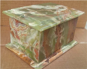 Black Zebra Marble Decorative Ash Urn, Cremation Urn Keepsake