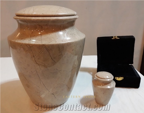 Black Zebra Marble Decorative Ash Urn, Cremation Urn Keepsake