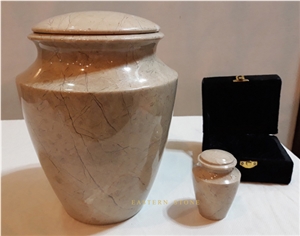 Black Zebra Marble Decorative Ash Urn, Cremation Urn Keepsake