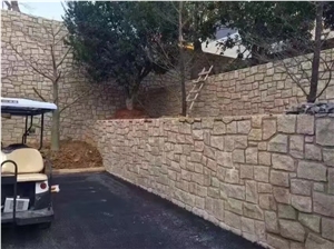 Rusty Yellow Gold Granite Hardscape Flagstone Wall