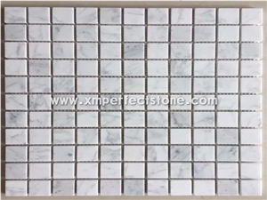 Mosaic Tile & Bianco Carrara White Marble Hexagon Mosaic