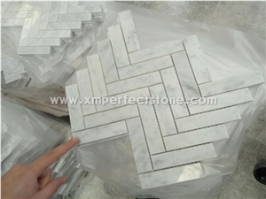 Mosaic Tile & Bianco Carrara White Marble Hexagon Mosaic