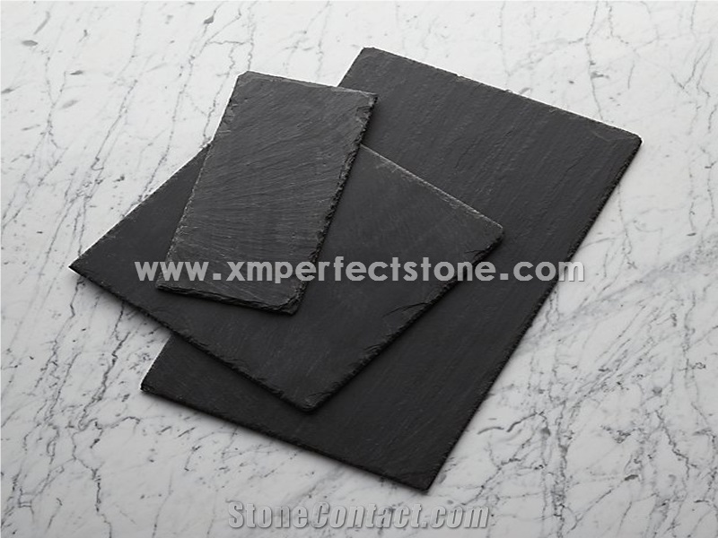 Natural Edge Slate Tray with Handles