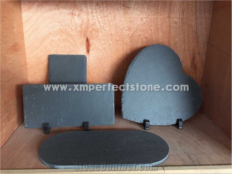 Natural Edge Slate Tray with Handles