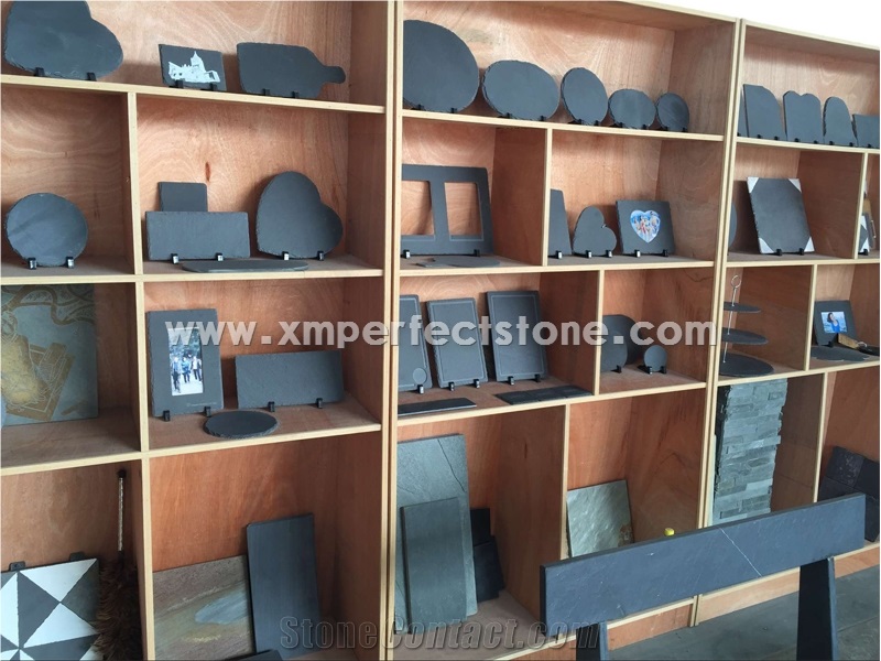 Wholesale Rectangle Black Slate Plate Stone Plate Kitchen Accessories