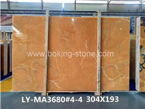 Backlit Golden Yellow Onyx Wall Decorative Slab