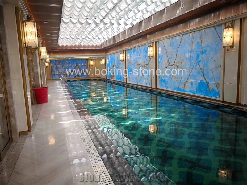 Blue Onyx Backlit Walling Tiles Bookmtach Shade