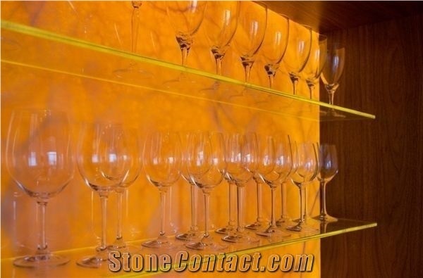 Golden Onyx Agate Backlit Tiles Translucent Stone