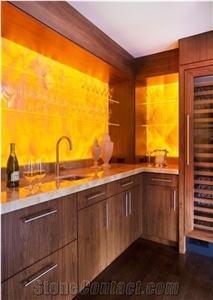 Golden Onyx Agate Backlit Tiles Translucent Stone