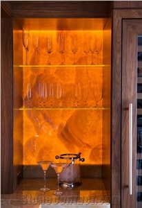 Golden Onyx Agate Backlit Tiles Translucent Stone