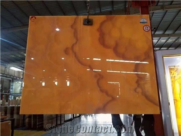 Golden Onyx Agate Backlit Tiles Translucent Stone