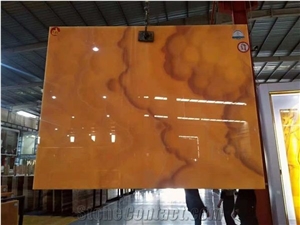Golden Onyx Agate Backlit Tiles Translucent Stone