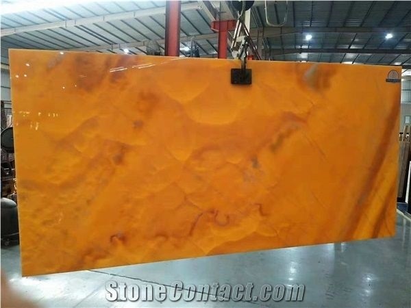 Golden Onyx Agate Backlit Tiles Translucent Stone