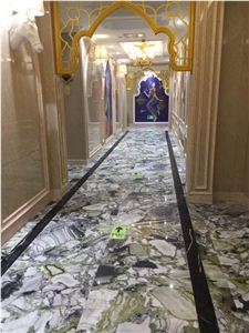 White Beauty Ice Connect Green Jade Marble