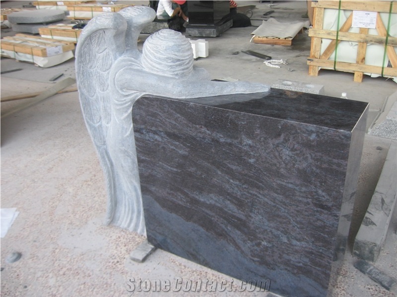Bahama Blue Monument with Angel Sculpted