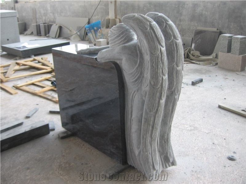 Bahama Blue Monument with Angel Sculpted