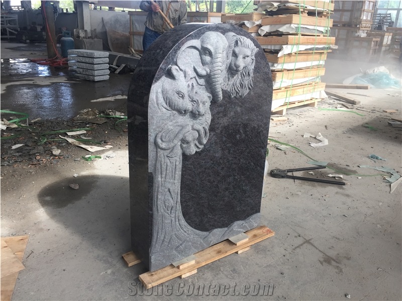 Bahama Blue Monument with Animal Carving