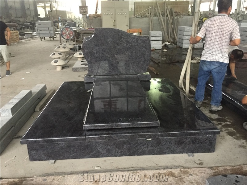 Blue Granite Western Style Double Monuments