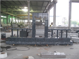 Blue Pearl Custom Monument with Pillars