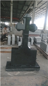 Confetti Black Cross Shape Granite Monument Confetti Black Cross Shape Granite Monument