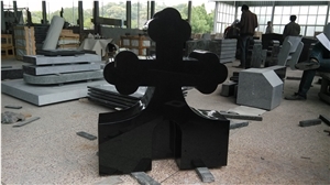 Confetti Black Cross Shape Granite Monument