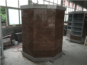G633 with Red Doors 48 Niche Columbarium Hexagon