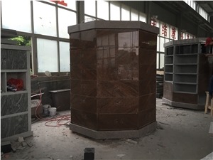 G633 with Red Doors 48 Niche Columbarium Hexagon