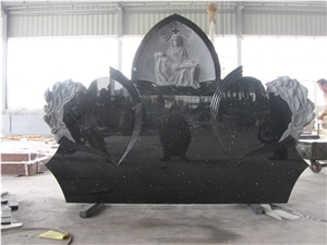 Galaxy Black Stone Granite Monument with Pieta