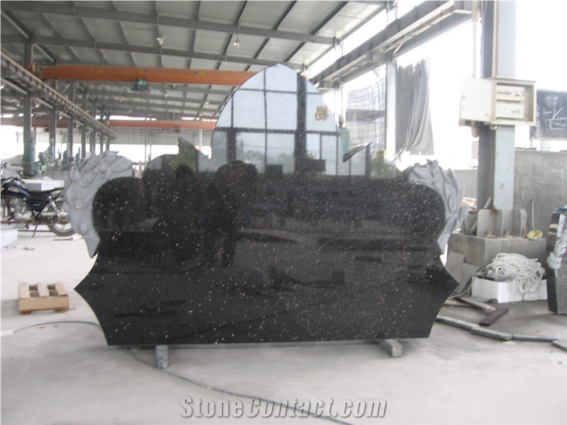 Galaxy Black Stone Granite Monument with Pieta